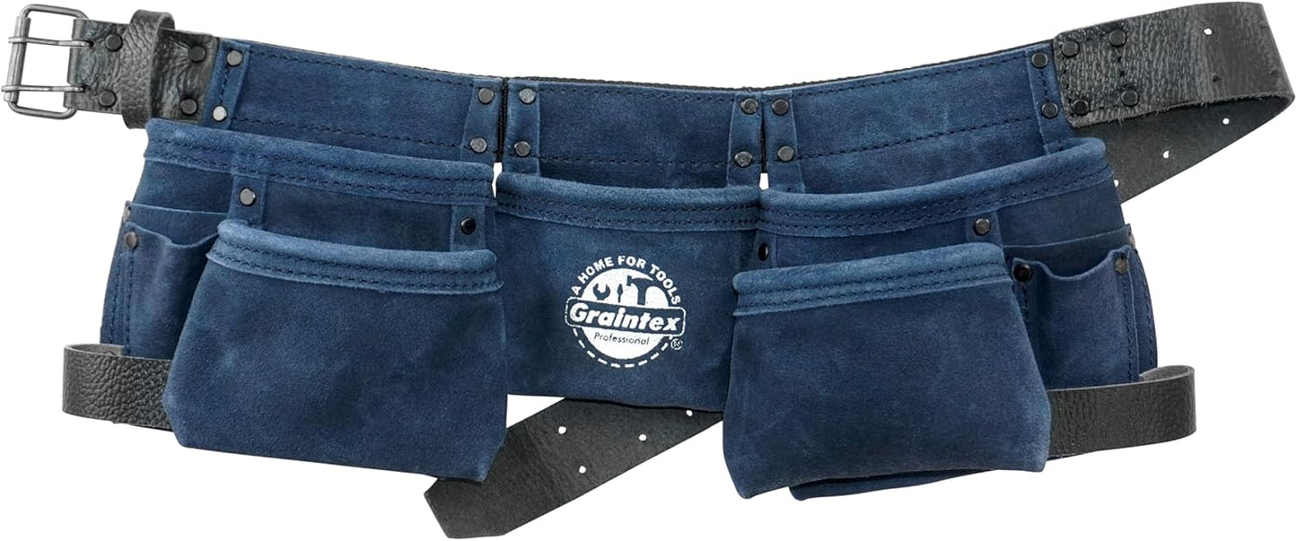 Kids Tool Belt – Suede Leather 9 Pocket Tool Apron with Hammer Loops for Boys & Girls