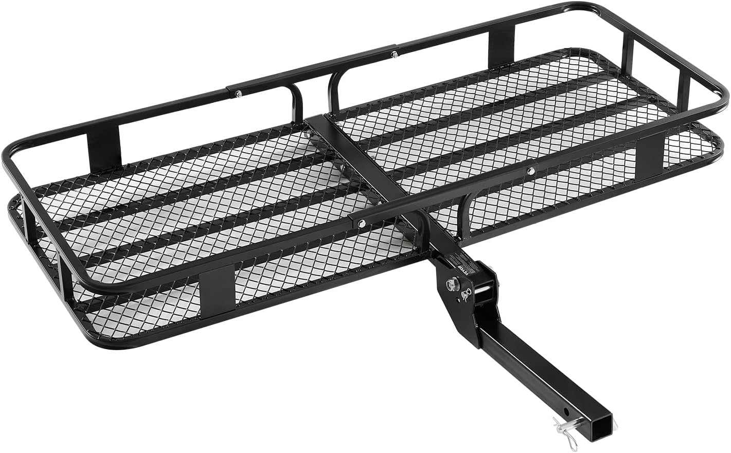 Folding Hitch Mount Cargo Carrier (60" x 24" x 6") 500 lb Load Capacity, Cargo Basket with Waterproof Bag for 2" Hitch Receivers
