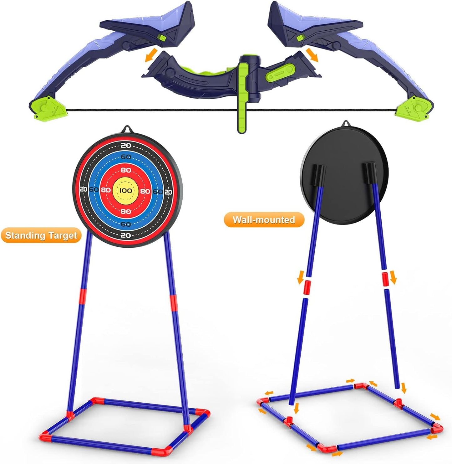 2-Pack Kids Bow & Arrow Set – Light-Up Bows with 14 Suction Arrows & Target (Ages 4–12)