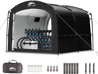 Bike Storage Shed Tent with 210D Oxford Fabric PU4000 Waterproof for 2-8 Bikes