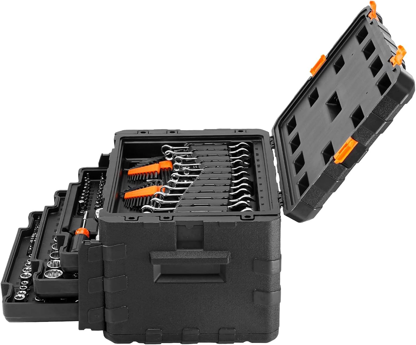 450-Piece Mechanics Tool Set & Socket Set with Deep/Standard Sockets, SAE & Metric, 1/4", 3/8", & 1/2" Drive