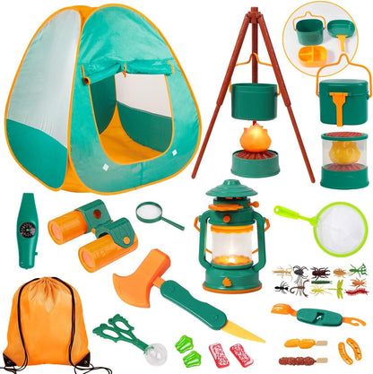 Kids Camping Set with Tent Gift Idea for Boys Age 3,4,5,6 Year Old Birthday