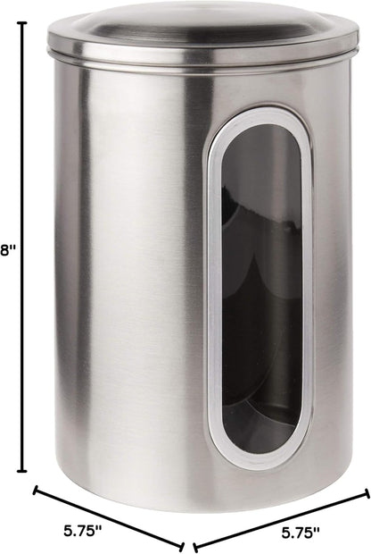 Stainless Steel 3-Piece Canister Set (5.75 x 6 x 8.5 inches)