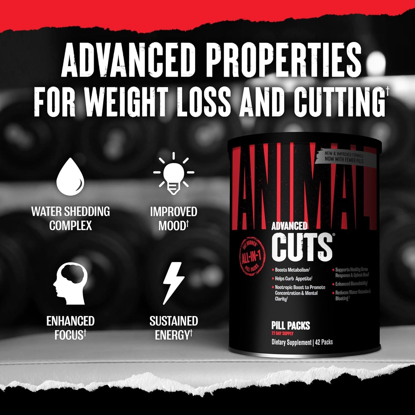Animal Cuts Thermogenic Fat Burner – Metabolism, Energy & Appetite Support (42 Packs)