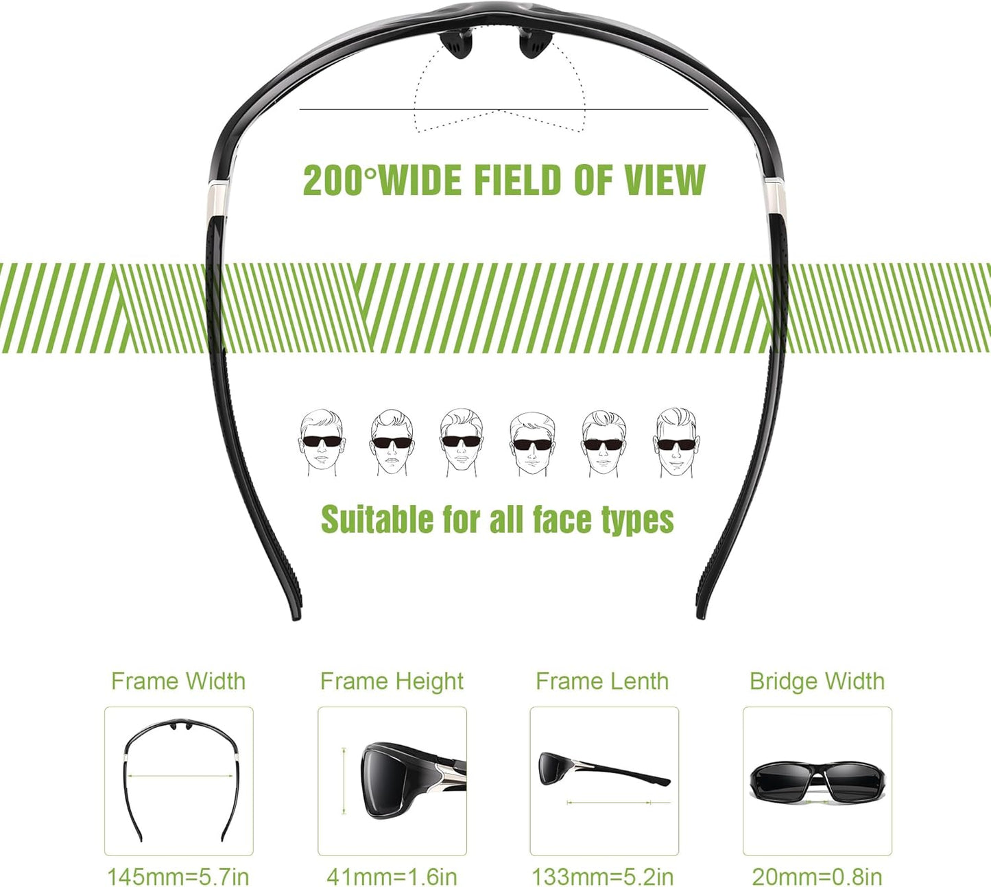 3-Pack Polarized Sports Sunglasses for Men – Wraparound UV Protection for Cycling, Fishing & Driving