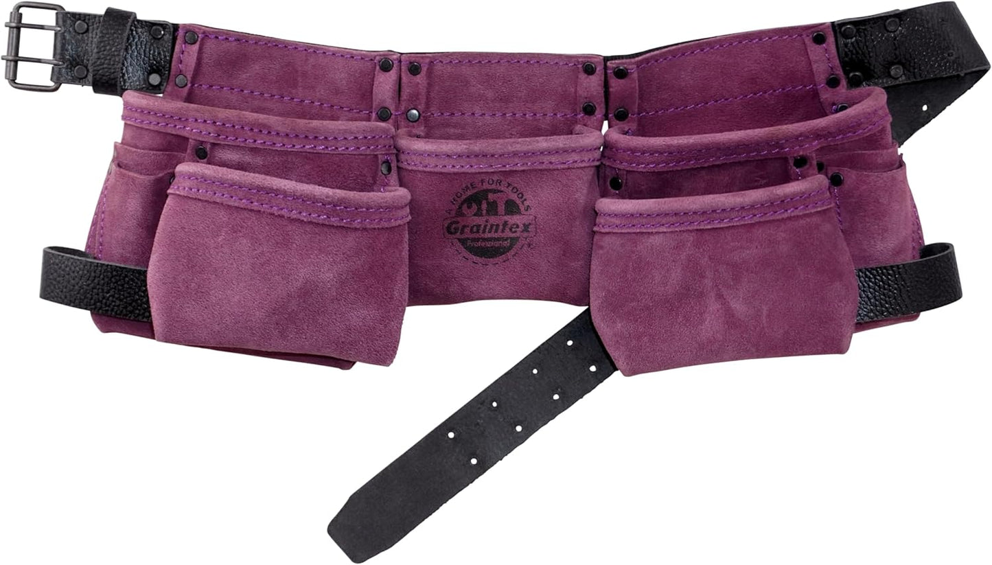 Kids Tool Belt – Suede Leather 9 Pocket Tool Apron with Hammer Loops for Boys & Girls