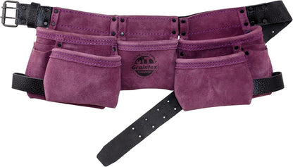 Kids Tool Belt – Suede Leather 9 Pocket Tool Apron with Hammer Loops for Boys & Girls