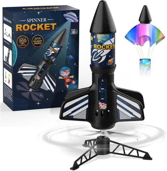 Motorized Air Rocket Launcher for Kids – Self-Launching Rockets with Parachute, Flies Up to 200 ft (Ages 8–12)