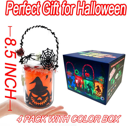 8-Pack DIY Halloween Lantern Jar Craft Kit – Kids & Adult Art Activity for Ages 4–12, School, Home & Garden Décor