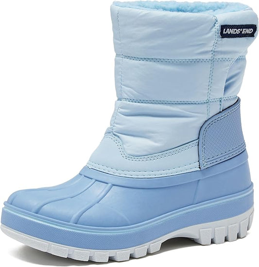 Waterproof Kids' Snow Boots – Insulated, Fleece-Lined Winter Boots for Toddlers, Girls & Boys, Light Blue, Size 7 Big Kid