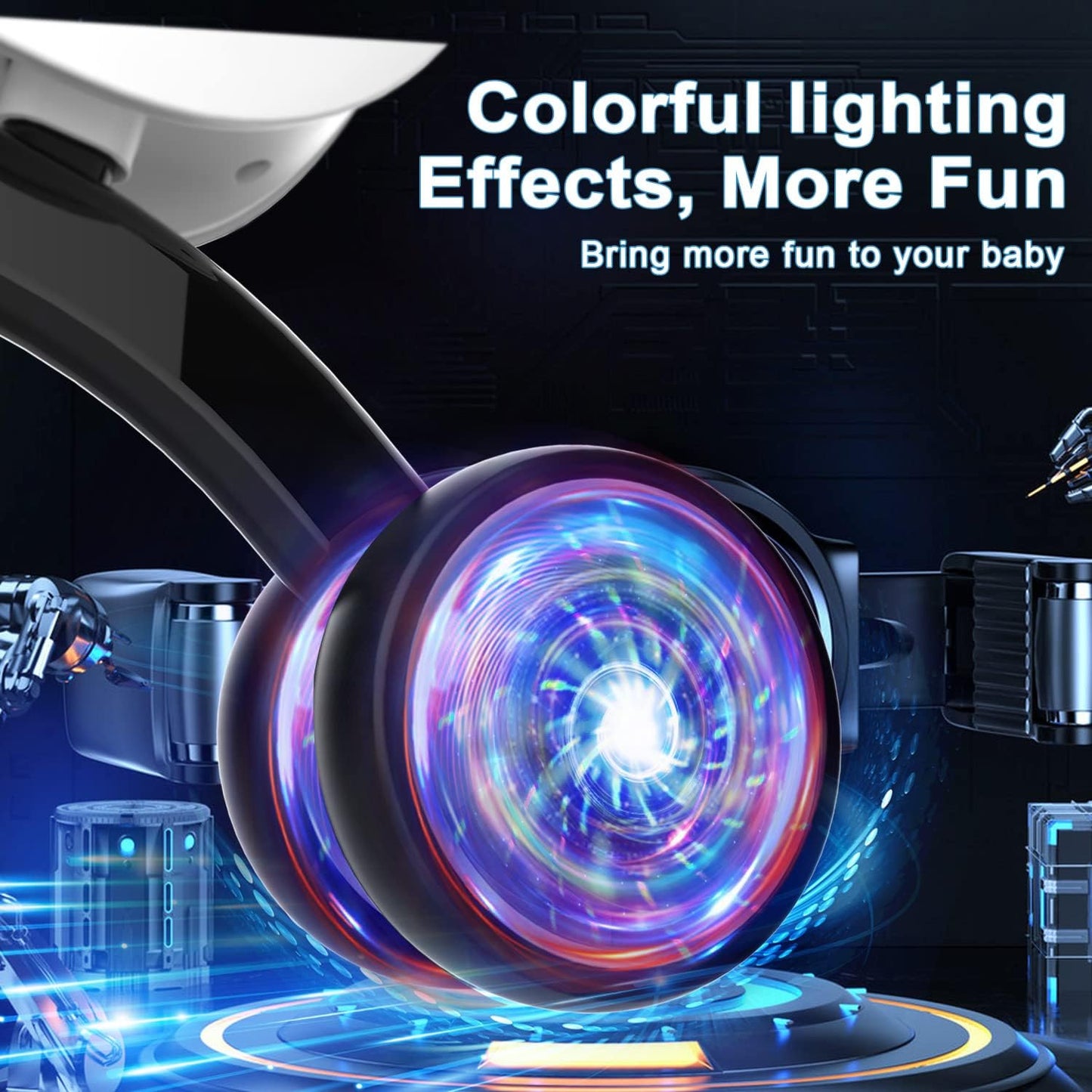 Baby Balance Bike – Colorful Light-Up No-Pedal Bike with 4 Silent Wheels & Soft Seat (Ages 10–36 Months)