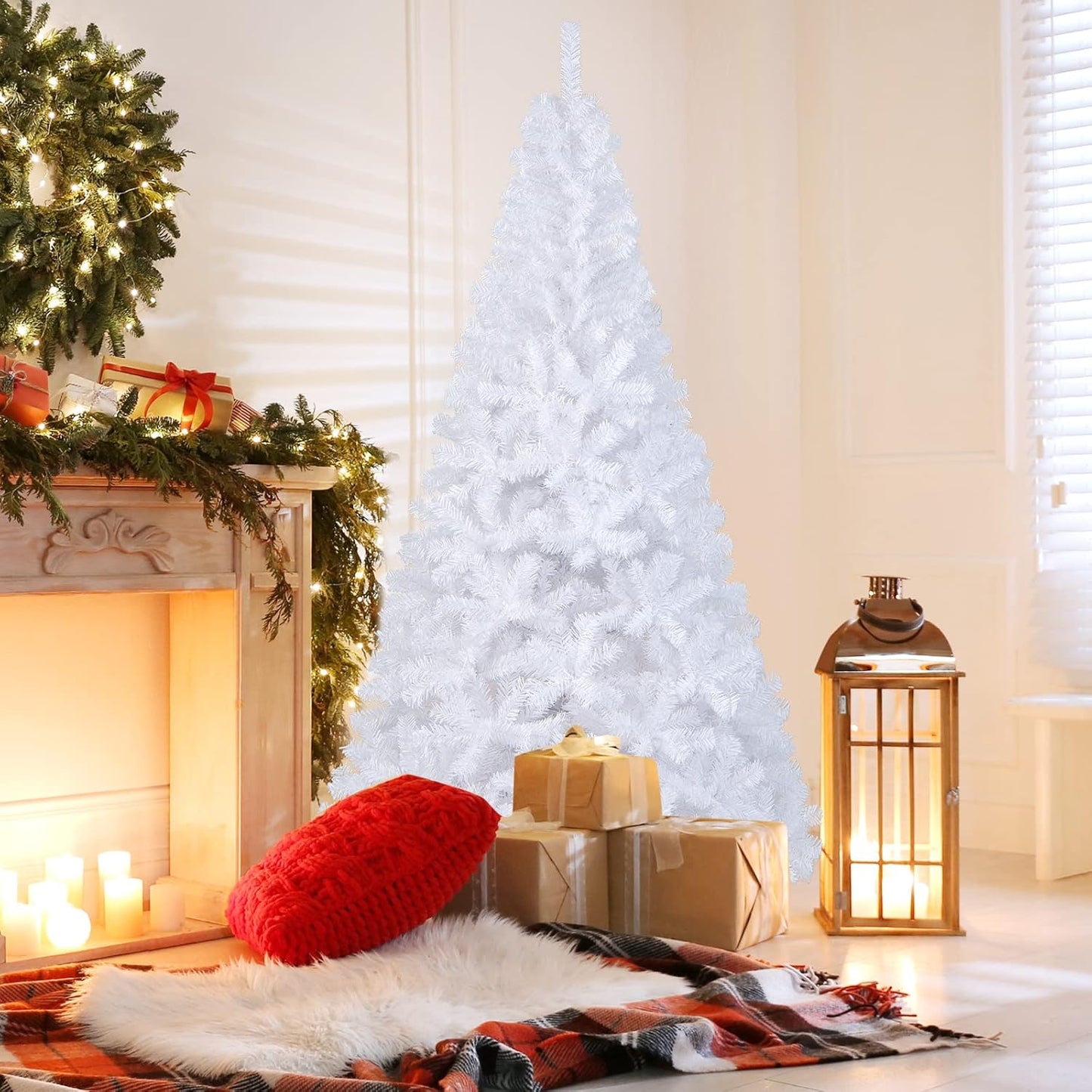 7ft Artificial PVC Christmas Tree with Stand - White