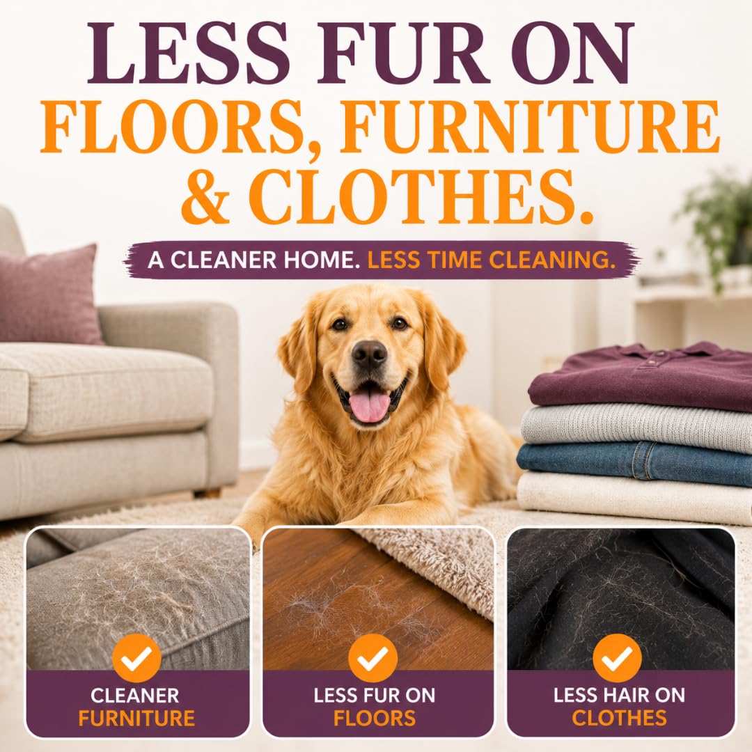 Patented 5" Deshedding Dog Brush – Pet Hair Remover for Short, Medium & Long Coats – Made in USA