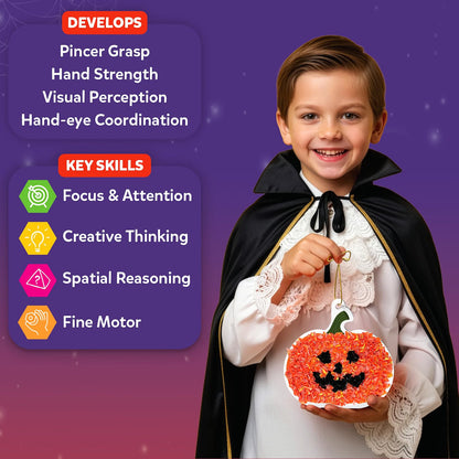 Poke-in Art Halloween Wood Craft Kit for Kids – DIY Holiday Decoration & Creative Activity