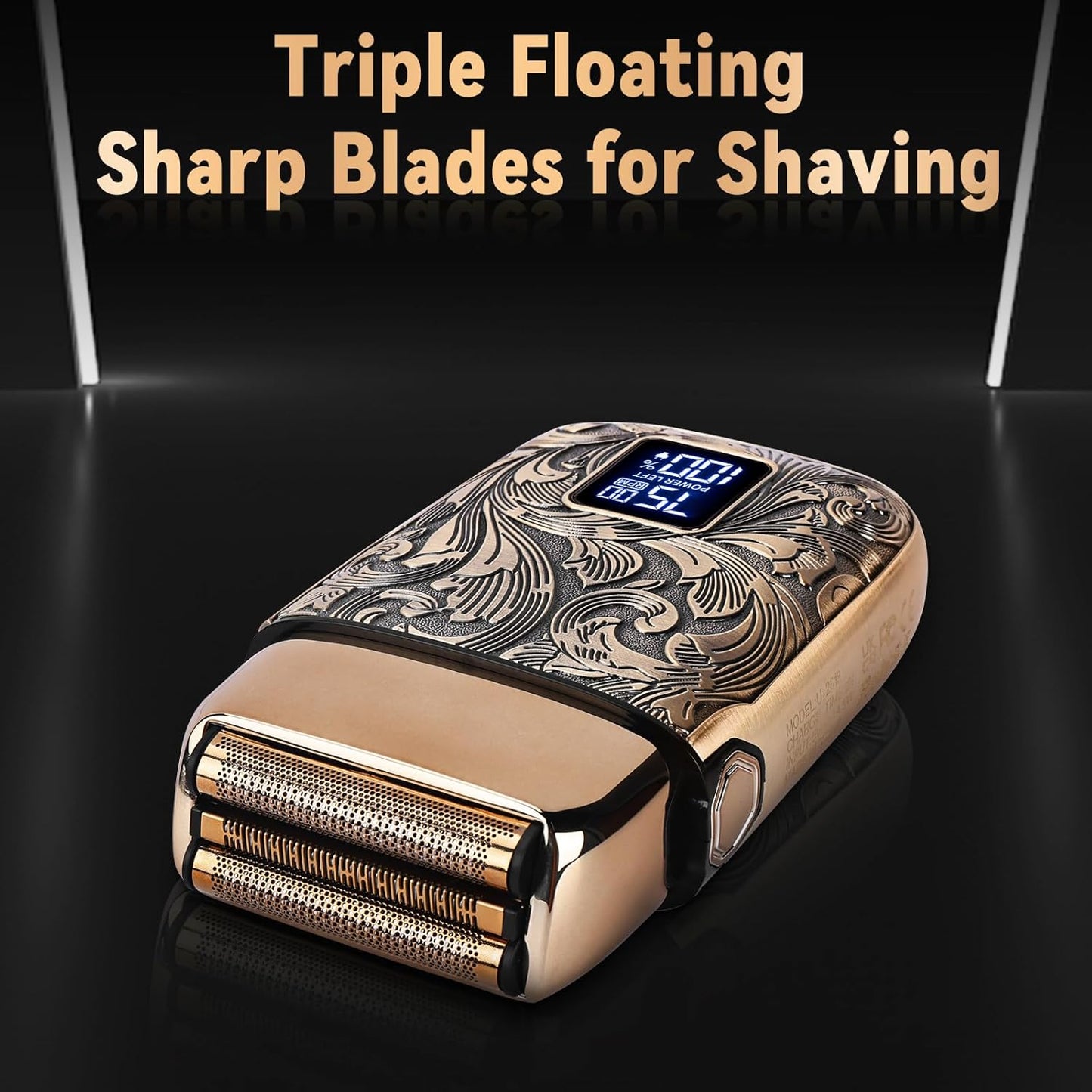 3-Speed Electric Foil Shaver for Men – LCD Display, Ideal Gift for Bald Heads