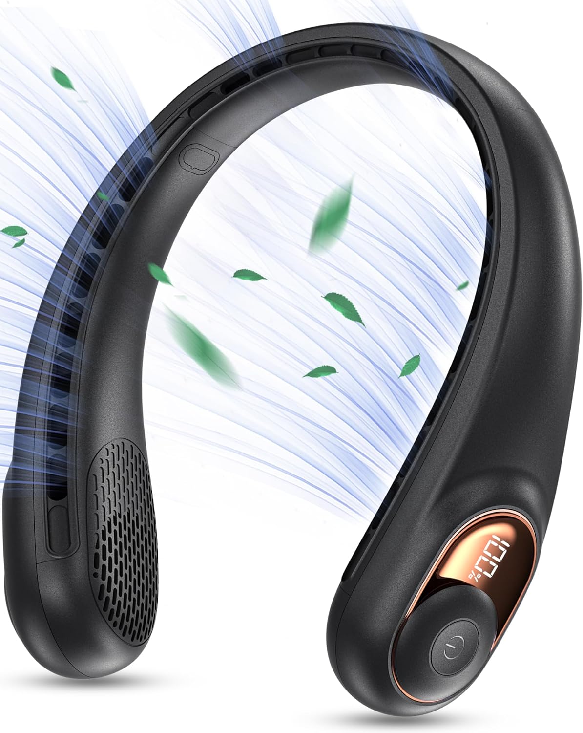 Portable Bladeless Neck Fan – 360° Airflow, Quiet USB Rechargeable Wearable Cooling Fan with 3 Speeds & 4000mAh Battery