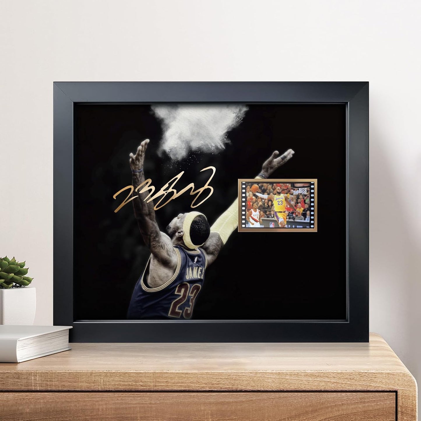 LeBron James Framed Basketball Photo Poster – Facsimile Signed 8x10 Wall Art Print