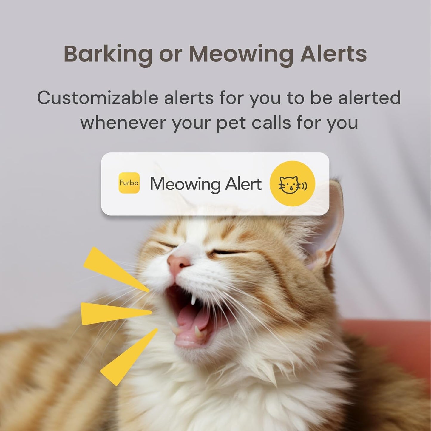 Home Security Camera with Barking or Meowing Alerts with 2-Way Speaker and Night Vision (No Subscription Required)