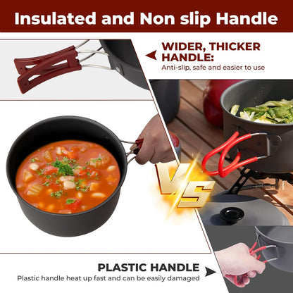 Lightweight Camping Cookware Set for Family Hiking and Picnics