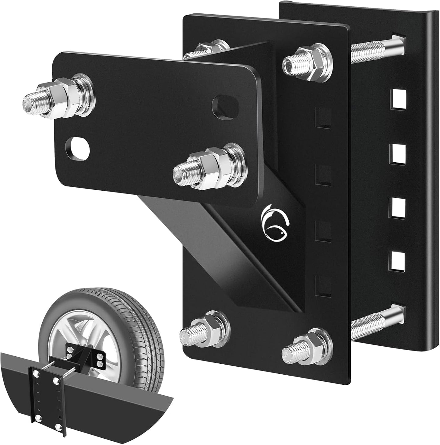 Heavy-Duty Spare Tire Carrier Mount – Locking Trailer Wheel Bracket for 4, 5 & 6-Lug Wheels, Fits Multiple Bolt Patterns, 150 lb Capacity
