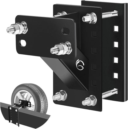Heavy-Duty Spare Tire Carrier Mount – Locking Trailer Wheel Bracket for 4, 5 & 6-Lug Wheels, Fits Multiple Bolt Patterns, 150 lb Capacity