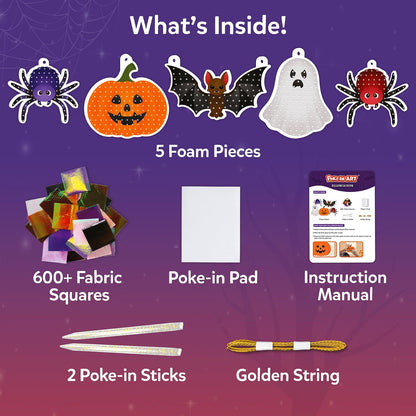Poke-in Art Halloween Wood Craft Kit for Kids – DIY Holiday Decoration & Creative Activity