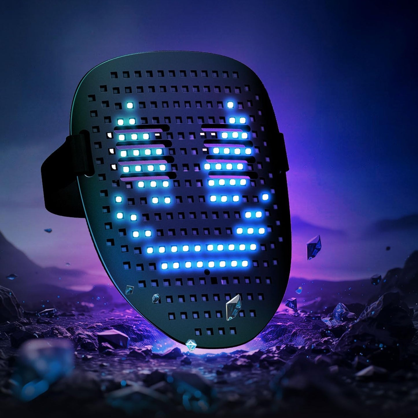 LED Gesture-Sensing Mask – Light-Up Transforming Digital Face Mask for Parties & Gifts