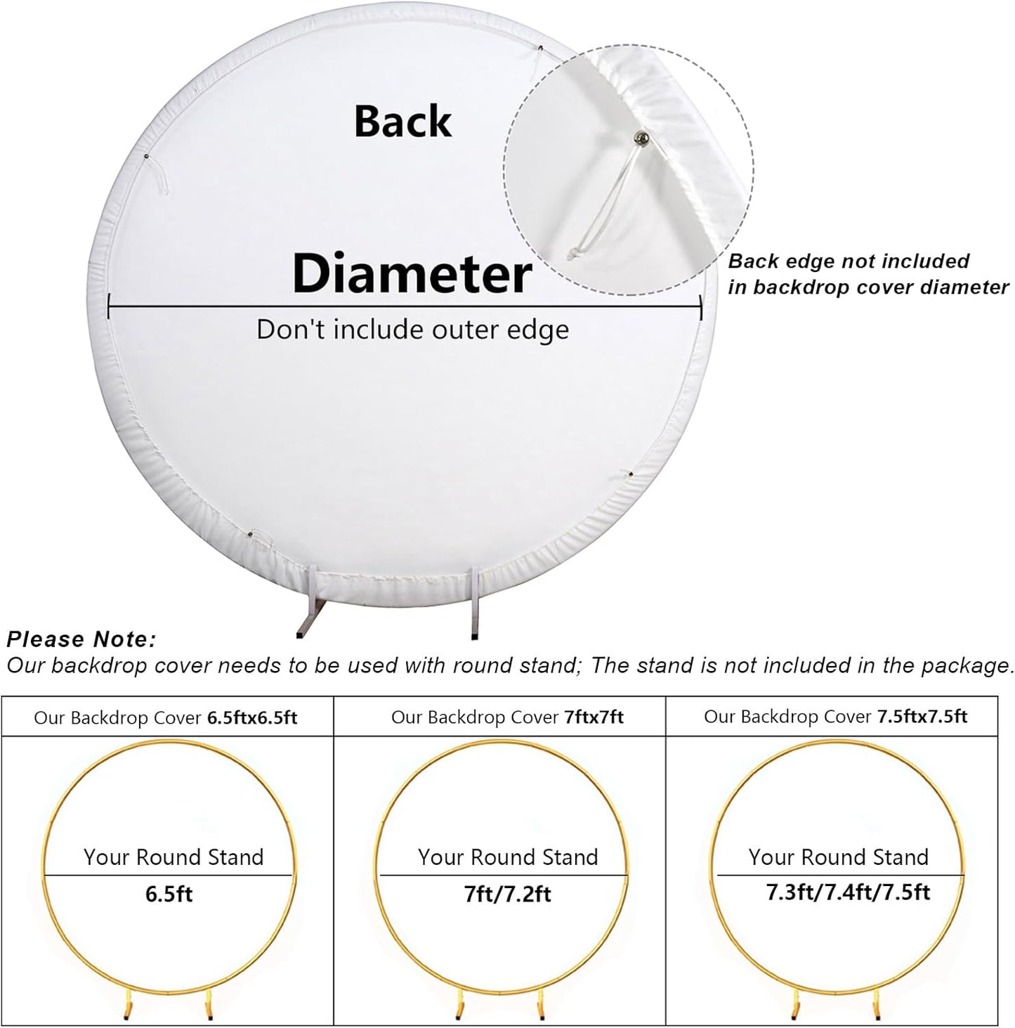 2026 Happy New Year Backdrop – 6ft Round Gold & Blue Party Photography Banner