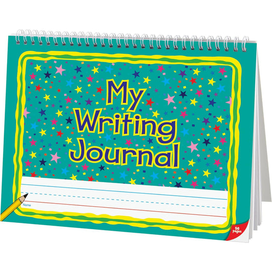 Deluxe Spiral Landscape Writing Journal with Teal Star Cover