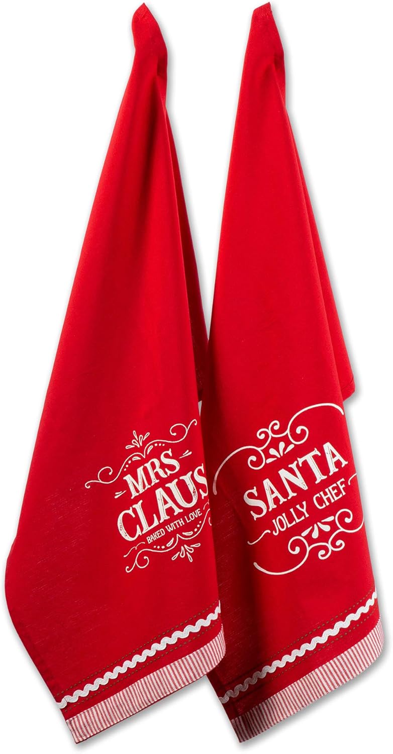 Christmas Kitchen Décor: 3-Piece Mrs. Claus Apron & Dishtowel Set