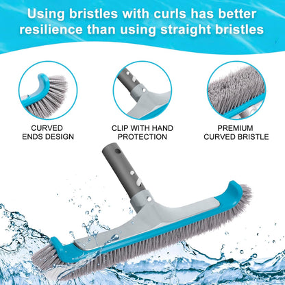 Deluxe Pool Cleaning Kit: 2 Brush Heads & 2 Skimmer Nets Included (No Pole)