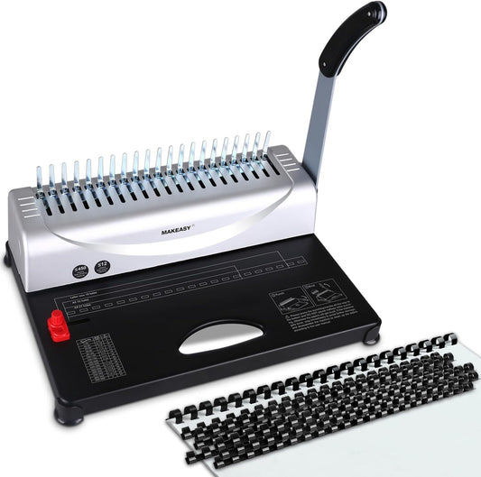 Binding Machine, 21-Hole, 450 Sheets with Comb Bindings, for Letter Size, A4, A5 Paper