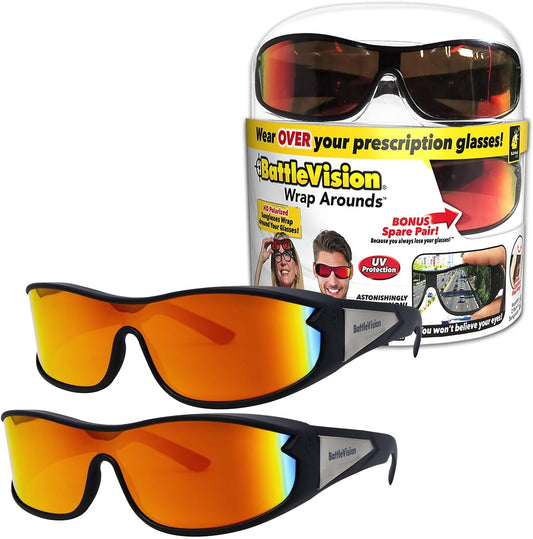 Wrap Arounds HD Polarized Sunglasses: Fits Over Prescription Glasses, Anti-Glare & UV Protection, Unisex