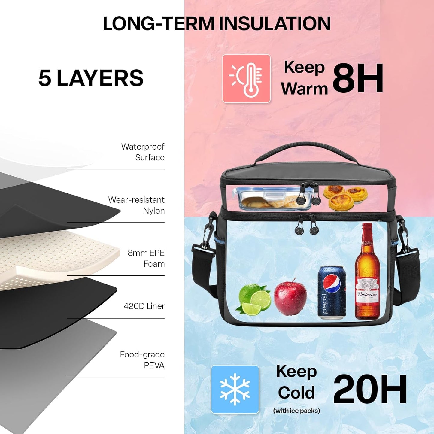 Mini Leak-Proof Soft Cooler Lunch Box – Insulated, Collapsible, Holds 24 Cans