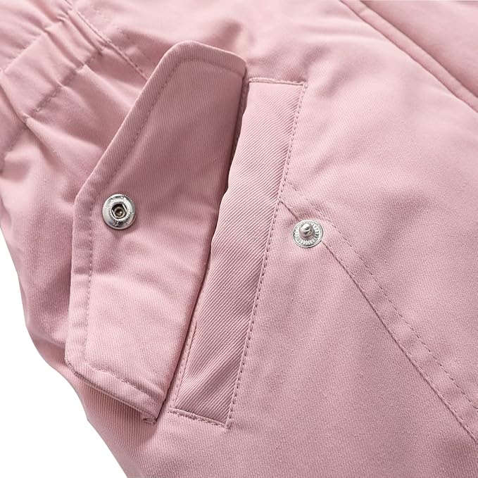 Girls’ Waterproof Winter Long Coat – Warm Hooded Puffer Parka (Pink, Size 7–8)