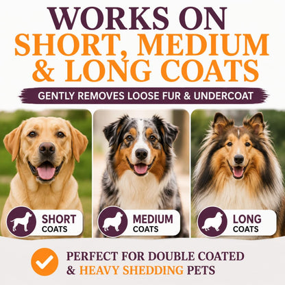 Patented 5" Deshedding Dog Brush – Pet Hair Remover for Short, Medium & Long Coats – Made in USA