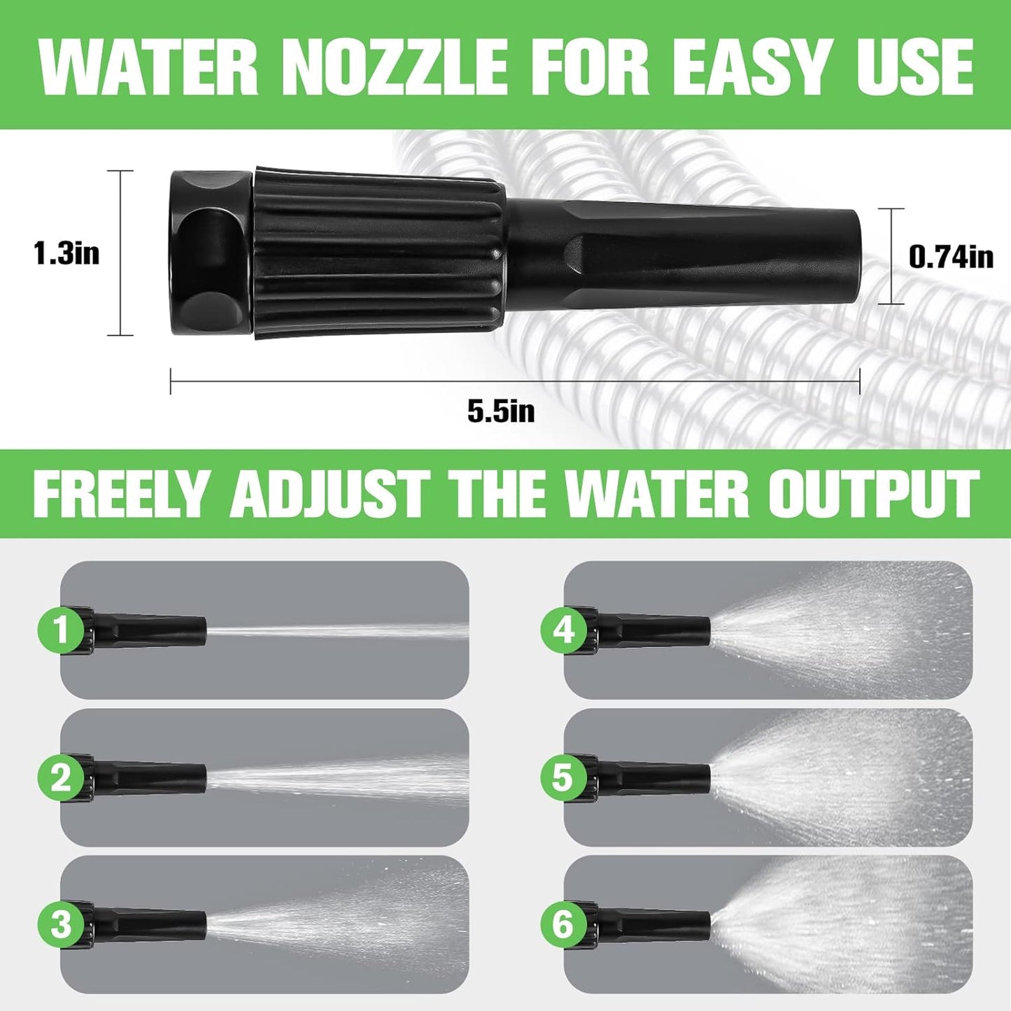100ft Metal Garden Hose - Flexible Stainless Steel with Brass Fittings