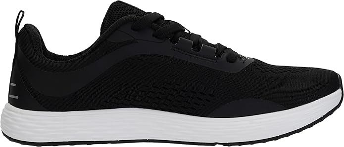 Black/White Men's Running Shoes with Zero Drop Design & Spacious Wide Toe Box