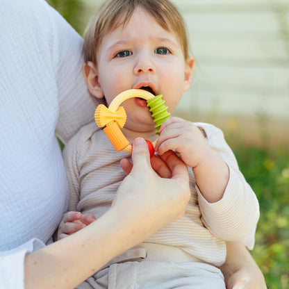 Pasta Ring Silicone Teether – Multi-Textured Easy-Grip Baby Teething Toy (3+ Months)