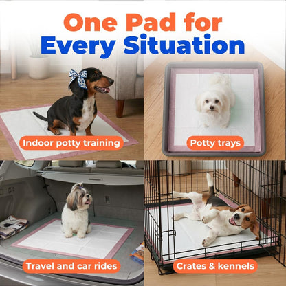 Disposable Puppy Pee Pads – Super Absorbent Dog Training Potty Pads, Baby Pink (100 Count)