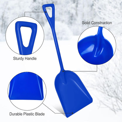 3-Piece Large Plastic Snow Shovel Set – Multicolor Heavy-Duty Scoop Shovels for Winter Snow Removal