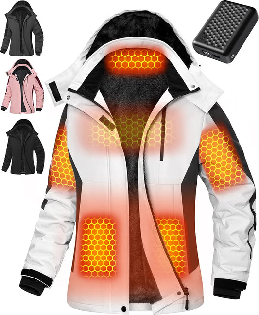Women’s Graphene Heated Jacket – 12V Fast-Heating Winter Coat with 18,400mAh High-Capacity Battery