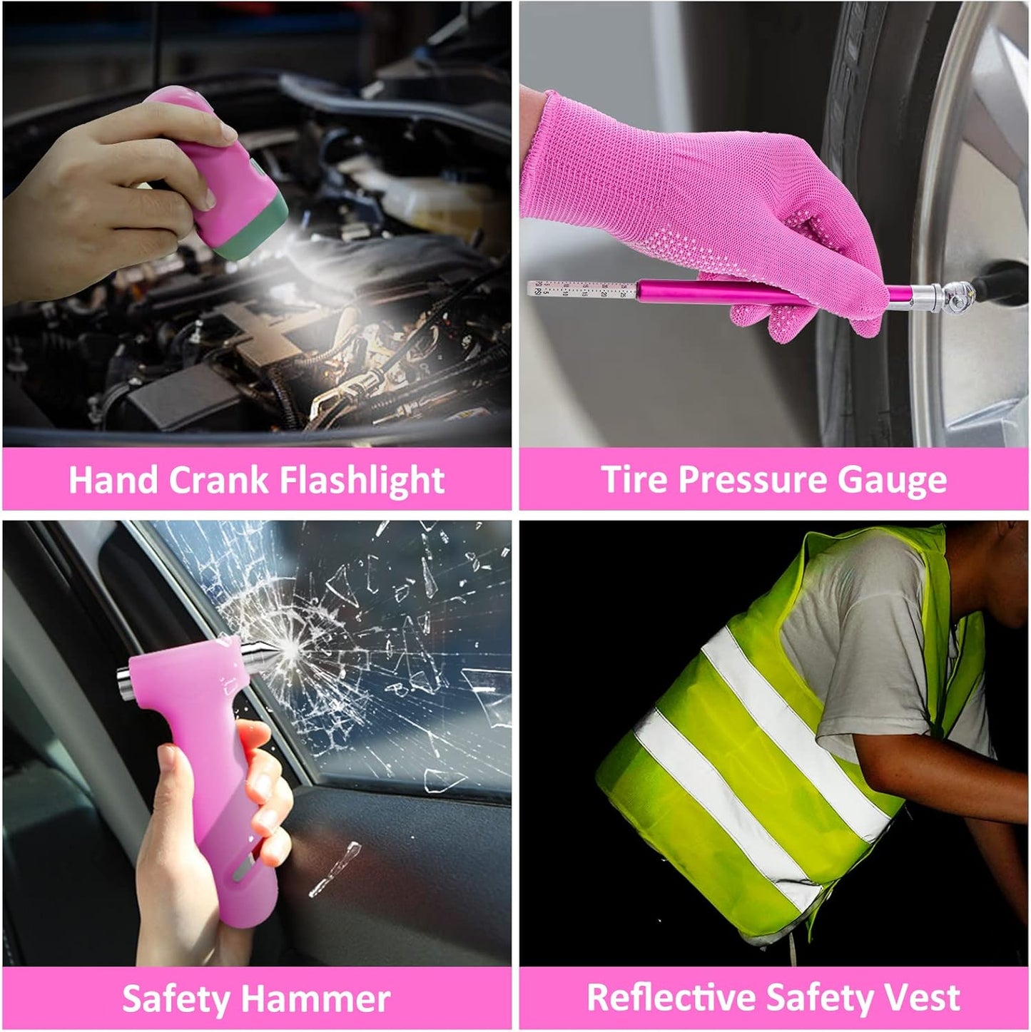 Car Roadside Emergency Kit – 17-Piece Winter Travel Safety & Assistance Set for Men, Women & Teens