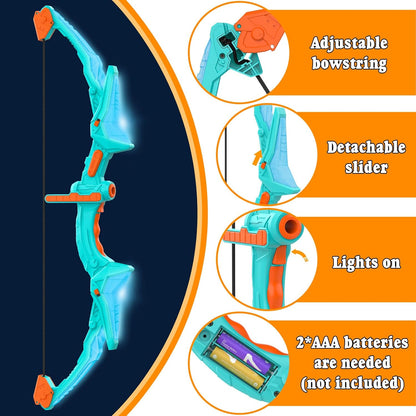 2-Pack Kids Bow & Arrow Set – Light-Up Bows with 14 Suction Arrows & Target (Ages 4–12)