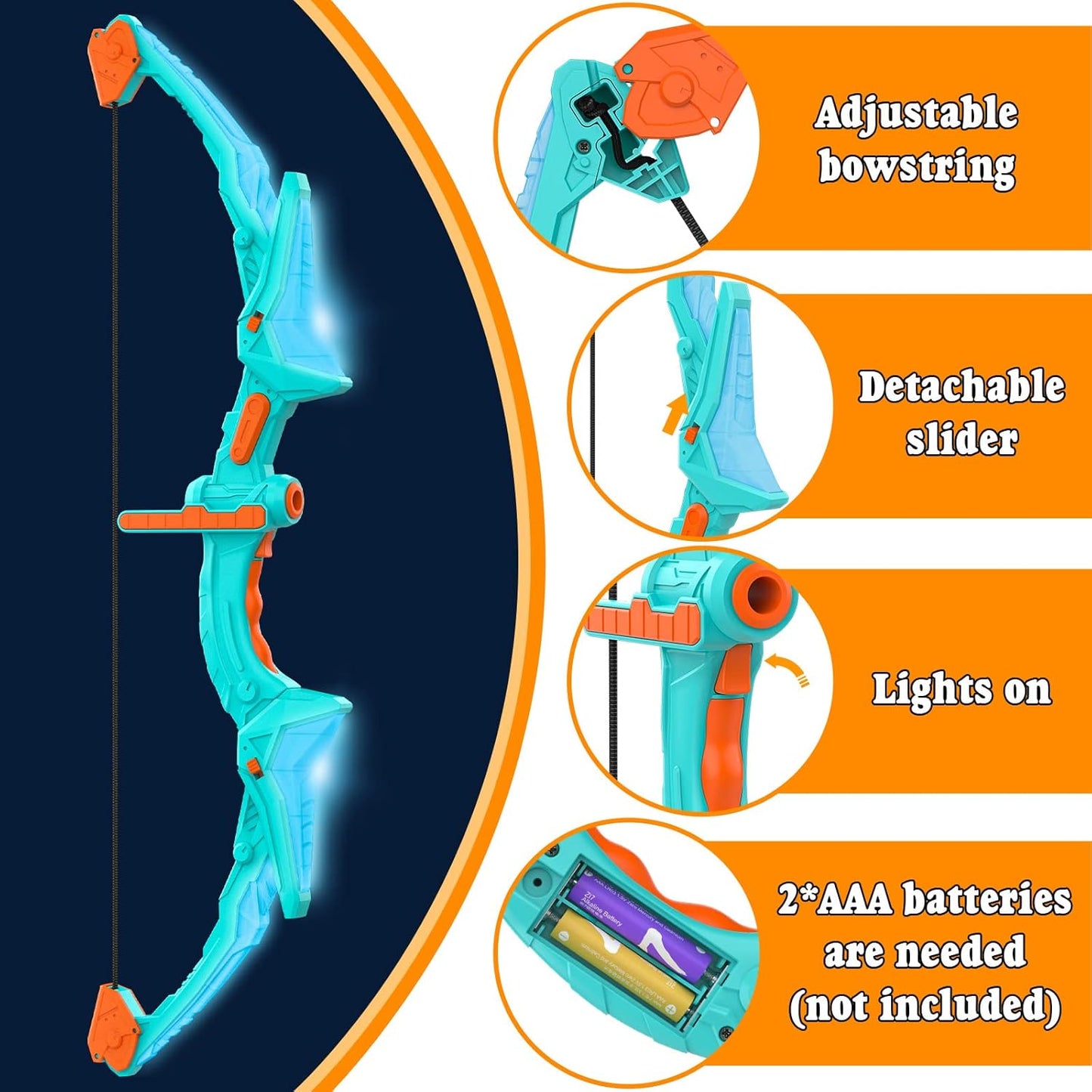 2-Pack Kids Bow & Arrow Set – Light-Up Bows with 14 Suction Arrows & Target (Ages 4–12)