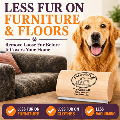Patented 5" Deshedding Dog Brush – Pet Hair Remover for Short, Medium & Long Coats – Made in USA