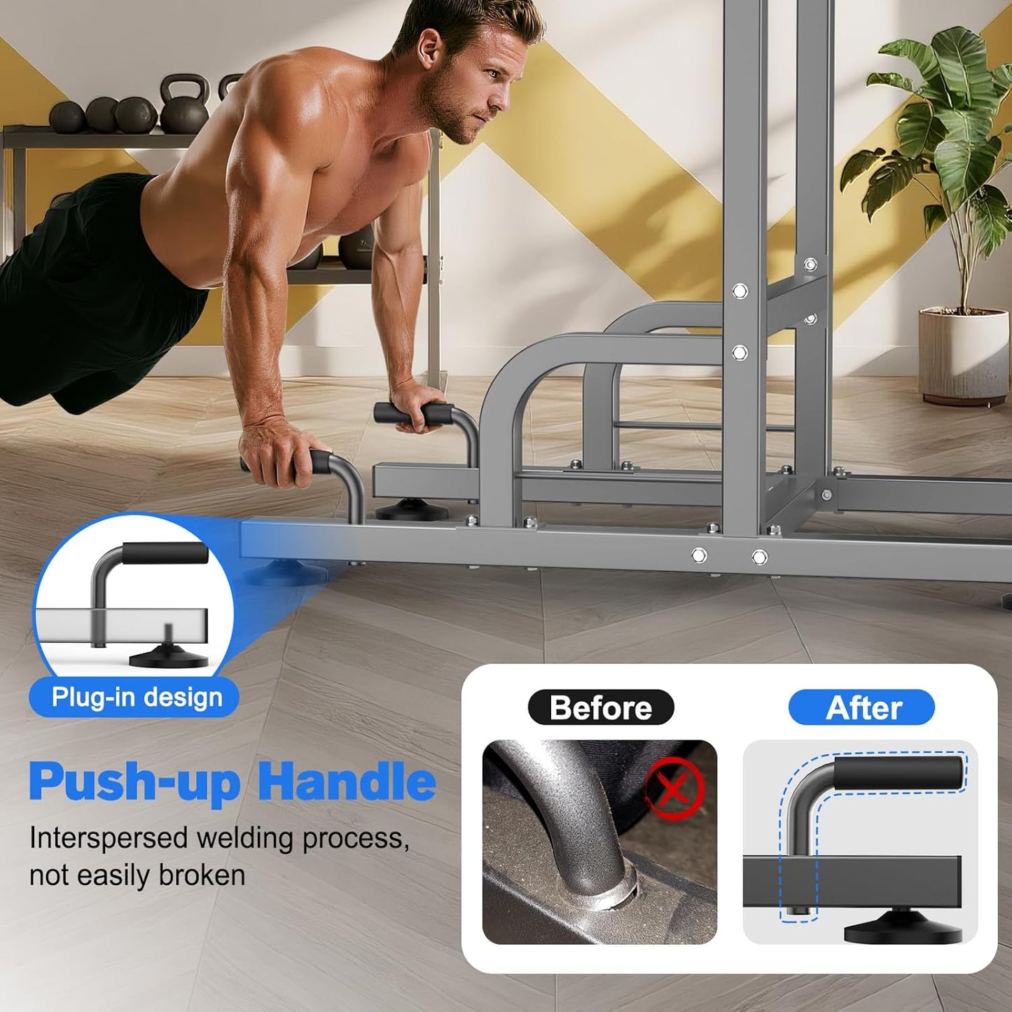 Power Tower Pull Up Bar Station – Home Gym Dip & Strength Training Fitness Equipment