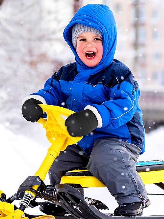 Kids’ Waterproof Mittens (3 Pairs) – Warm, Thick Snow Gloves for Girls & Boys