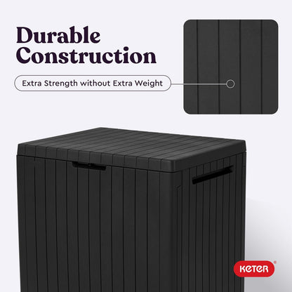 30-Gallon Resin Outdoor Storage Box and Patio Furniture Side Table