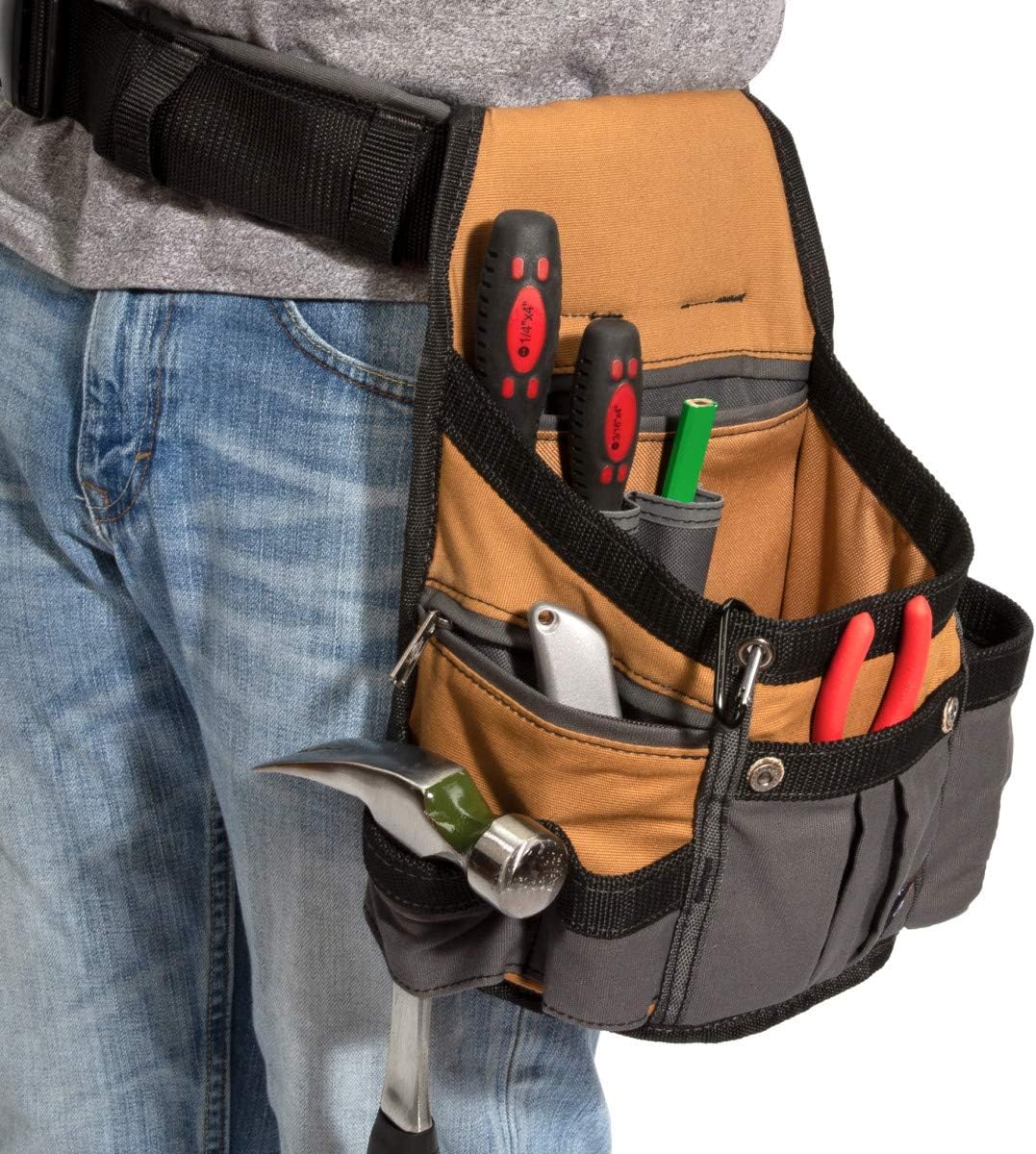 8-Pocket Padded Tool Belt – Utility Pouch with Adjustable 3" Belt, Durable Canvas Construction